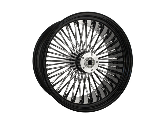 18in. x 8.5in. Mammoth Fat Spoke Rear Wheel – Gloss Black & Chrome. Fits Softail Breakout 2013-2017 & Rocker 2011.