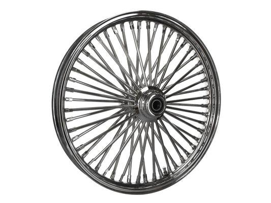 21in. x 2.15in. Mammoth Fat Spoke Front Wheel – Chrome. Fits FX Softail 2000-2006 & Dyna Wide Glide 2000-2005.