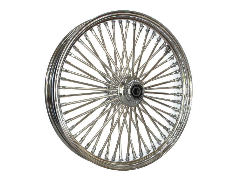 21in. x 3.5in. Mammoth Fat Spoke Front Wheel – Chrome. Fits FL Softail 2000-2006.