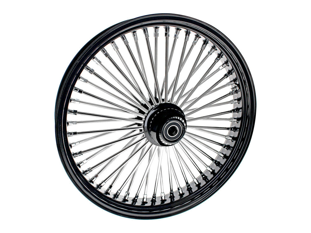21in. x 3.5in. Mammoth Fat Spoke Front Wheel – Gloss Black & Chrome. Fits Fatboy 2018up