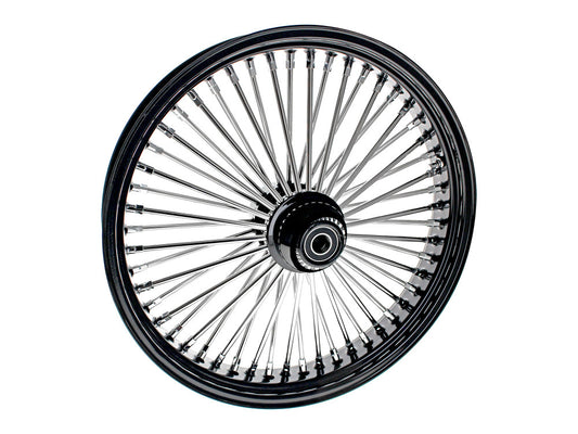 21in. x 3.5in. Mammoth Fat Spoke Front Wheel – Gloss Black & Chrome. Fits Fatboy 2018up