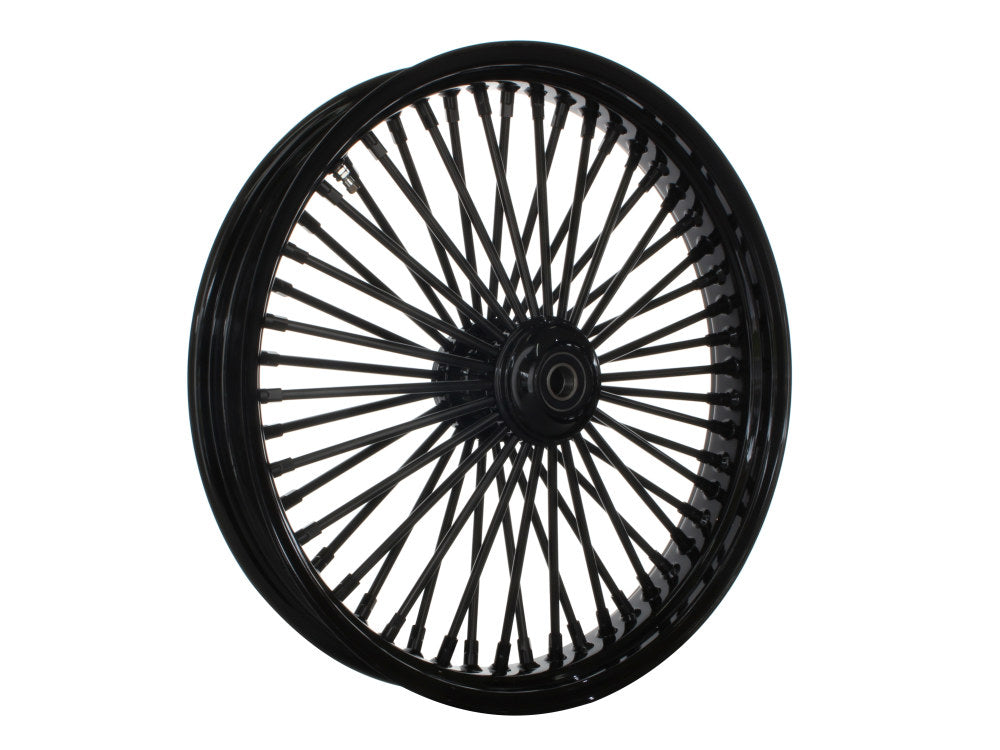 21in. x 3.5in. Mammoth Fat Spoke Front Wheel – Gloss Black. Fits Mid Glide Dyna 2012-2017 & FX Softail 2018up.