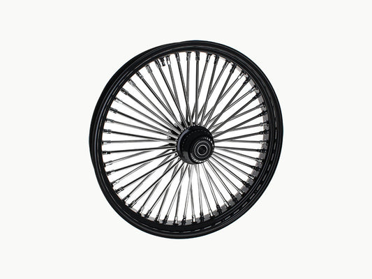 23in. x 3.5in. Mammoth Fat Spoke Front Wheel – Gloss Black & Chrome. Fits Fatboy 2018up