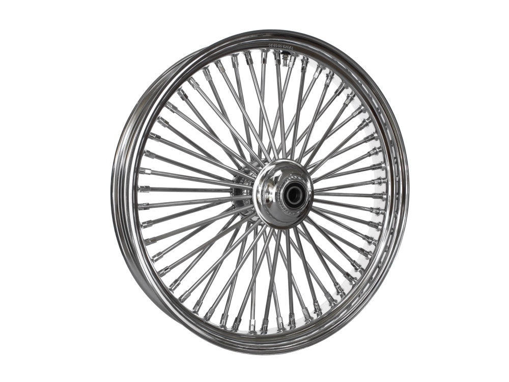 23in. x 3.5in. Mammoth Fat Spoke Front Wheel – Chrome. Fits FX Softail 2000-2006 & Dyna Wide Glide 2000-2005.