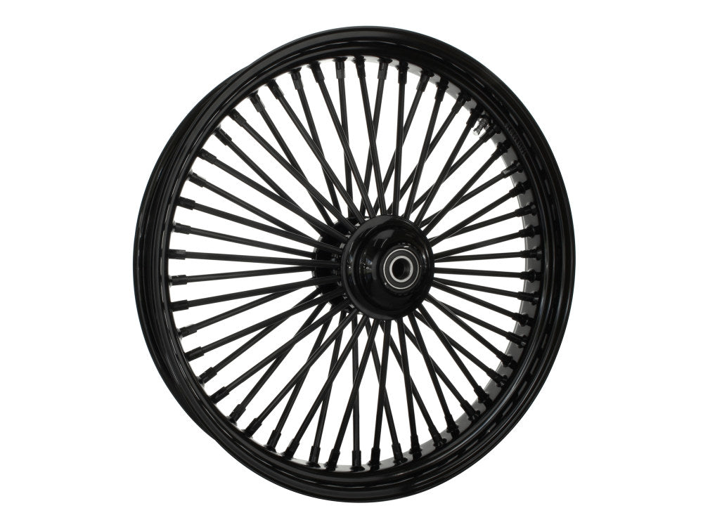 23in. x 3.5in. Mammoth Fat Spoke Front Wheel – Gloss Black. Fits FL Softail 2011up.