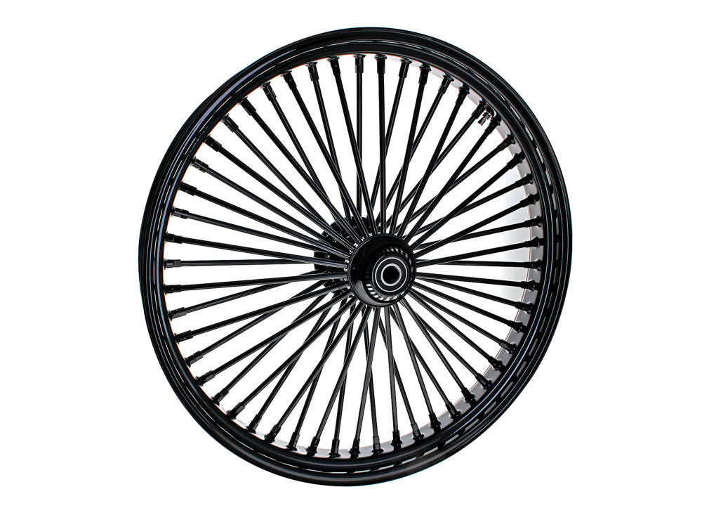 26in. x 3.5in. Mammoth Fat Spoke Front Wheel – Gloss Black. Fits Softail Heritage 2011up, Deluxe 2011-2020, Slim 2012-2021 & Fatboy 2011-2017
