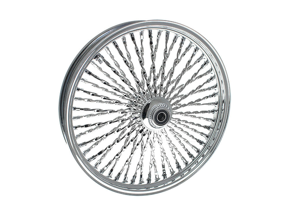 21in. x 3.5in. Cali Fat Spoke Front Wheel – Chrome. Fits Softail Heritage 2011up, Deluxe 2011-2020, Slim 2012-2021 & Fatboy 2011-2017