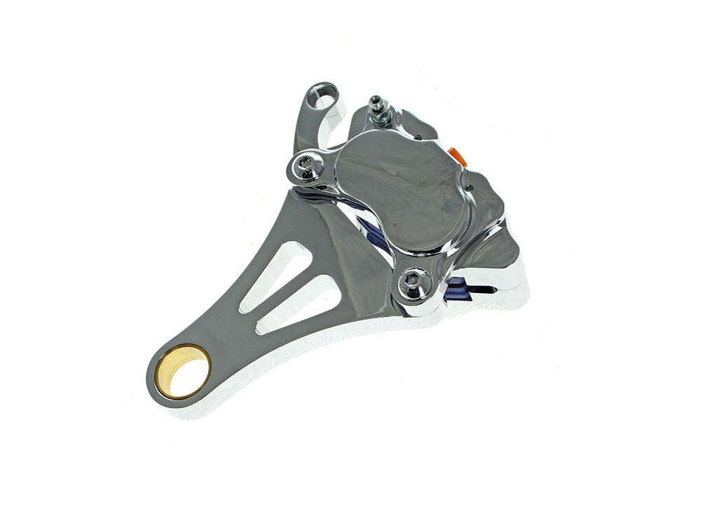 Right Hand Caliper & Mounting Bracket – Chrome. Fits Custom Wide Springer with 3/4in. Axle & 11.5in. Disc Rotor.