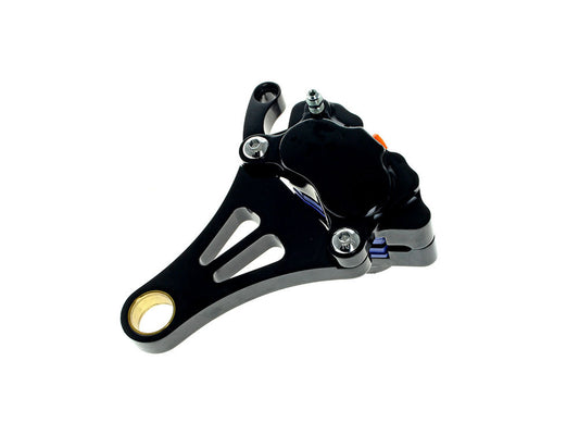 Right Hand Caliper & Mounting Bracket – Black. Fits Custom Wide Springer with 3/4in. Axle & 11.5in. Disc Rotor.