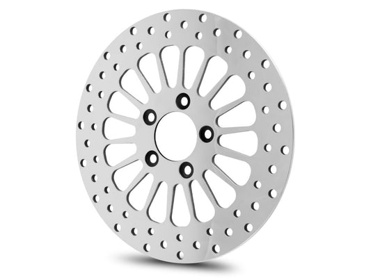 11.8in. Front Super Spoke SS2 Disc Rotor – Polished. Fits Dyna 2006-2017, Softail 2015up, Sportster 2014up & Touring 2008up.