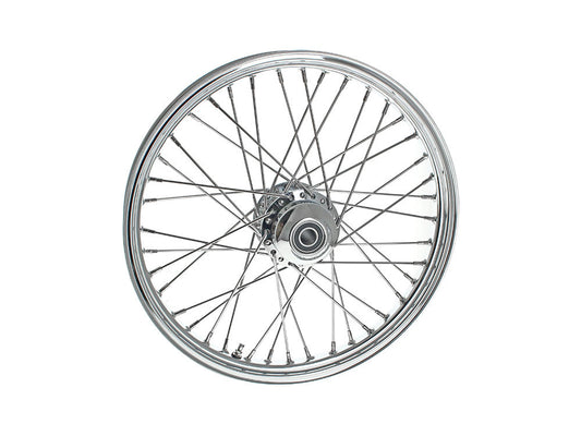 21in. x 2.15in. 40 Spoke Cross Laced Front Wheel – Chrome. Fits FX Softail 2011-2015.