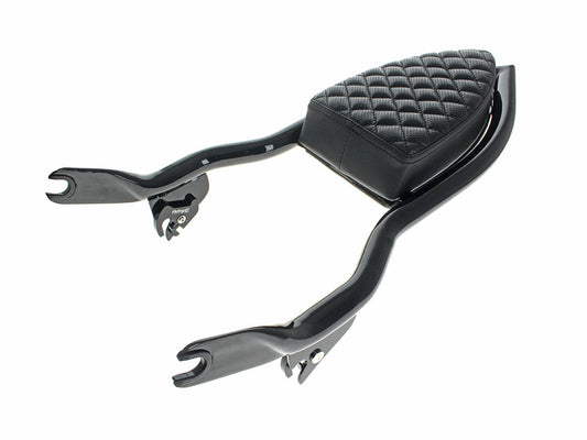 Diamond Stitch Diablo Sissy Bar Backrest – Gloss Black. Fits Touring 2009up.