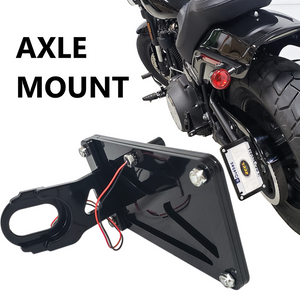 HARLEY FAT BOB - Side mount license plate bracket - Axle