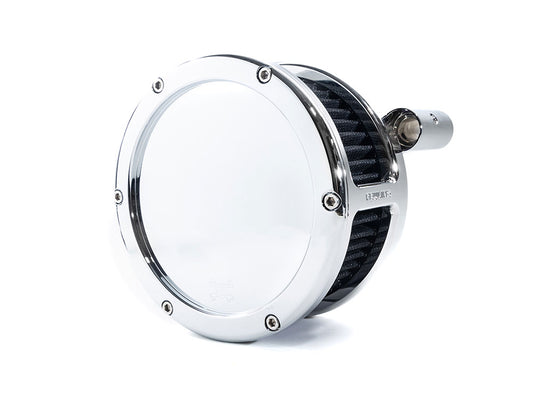 BA Air Cleaner Kit – Chrome with Solid Cover. Fits Softail 2000-2015, Dyna 1999-2017, Touring 1999-2007 with CV Carb or Cable Operated Delphi EFI