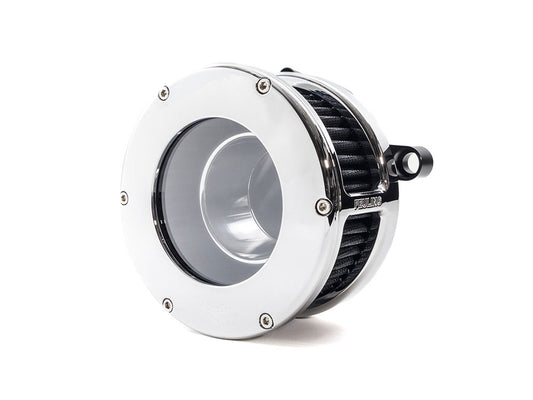 BA Air Cleaner Kit – Chrome with Clear Cover. Fits CVO Touring 2023up, Street Glide & Road Glide 2024up, Touring 2025up & Softail 2025up