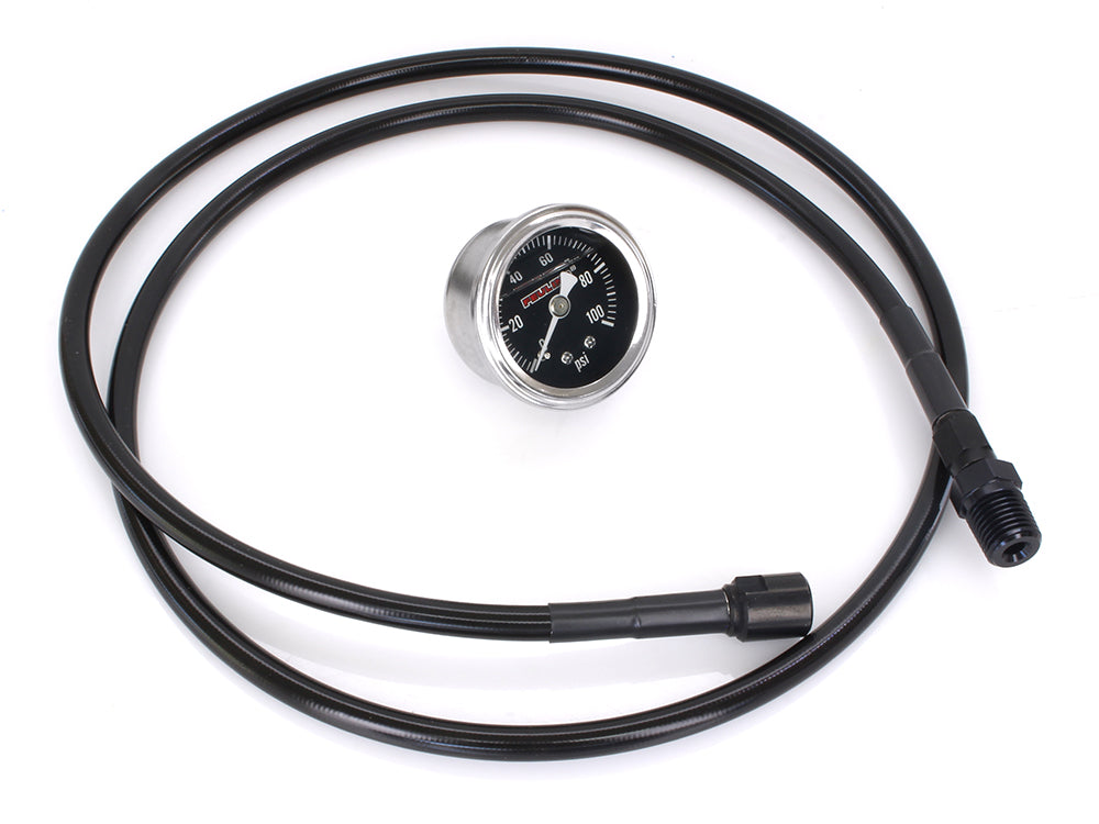Black Remote Oil PSI Gauge Kit. Fits Milwaukee-Eight 2017up.