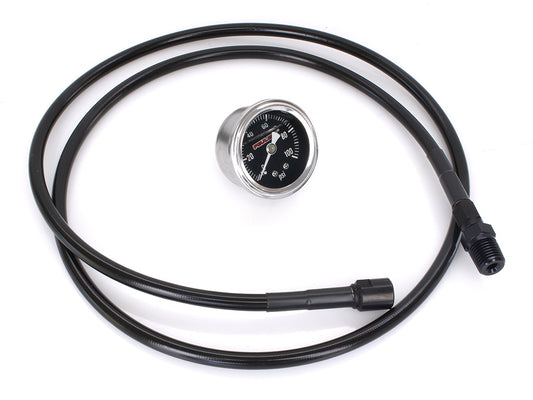 Black Remote Oil PSI Gauge Kit. Fits Milwaukee-Eight 2017up.