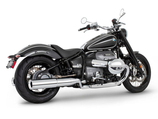 4.5in. Two-Step Slip-On Mufflers – Chrome with Chrome Straight Tips. Fits BMW R-18 2021up.