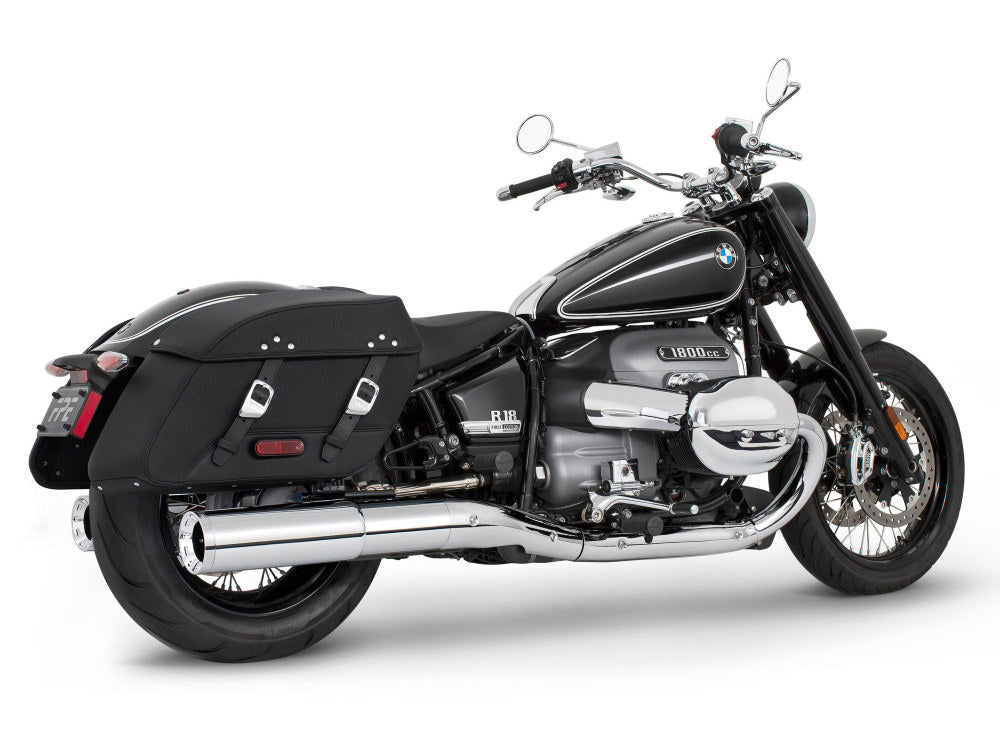 4.5in. Two-Step Slip-On Mufflers – Chrome with Chrome Straight Tips. Fits BMW R-18 Classic 2021up.
