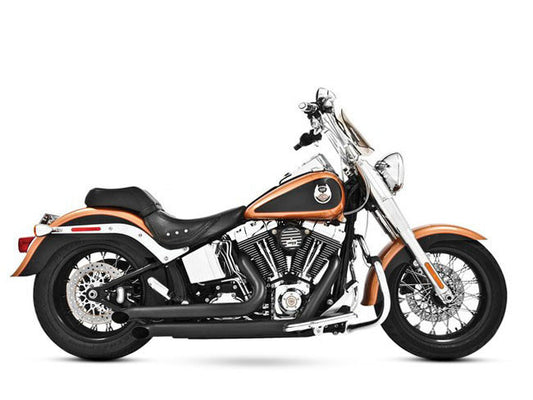 Declaration Turnouts Exhaust – Black. Fits Softail 1986-2017.