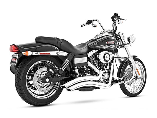 Sharp Curve Radius Exhaust – Chrome with Chrome End Caps. Fits Dyna 2006-2017.