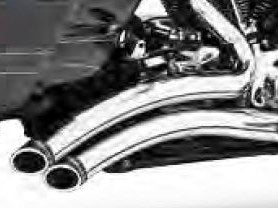 Sharp Curve Radius Exhaust – Chrome with Chrome End Caps. Fits Touring 1995-2016