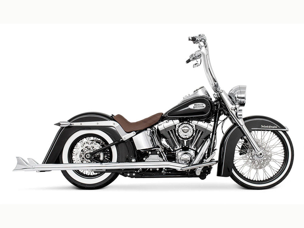 39in. True Dual SharkTail Exhaust – Chrome. Fits Softail 1997-2006