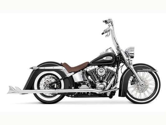 39in. True Dual SharkTail Exhaust – Chrome. Fits Softail 1997-2006