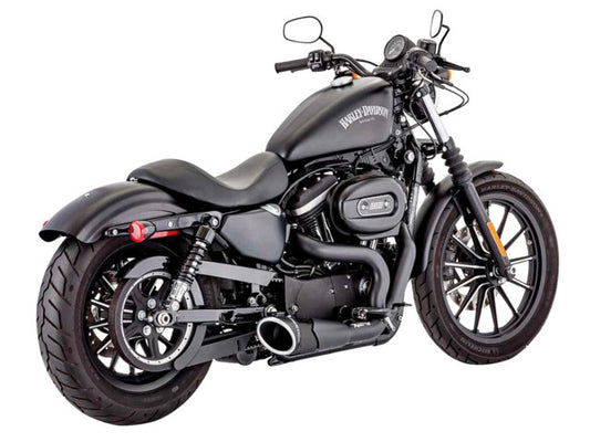 Combat 2-into-1 Exhaust – Black with Black End Cap. Fits Sportster 2004-2021