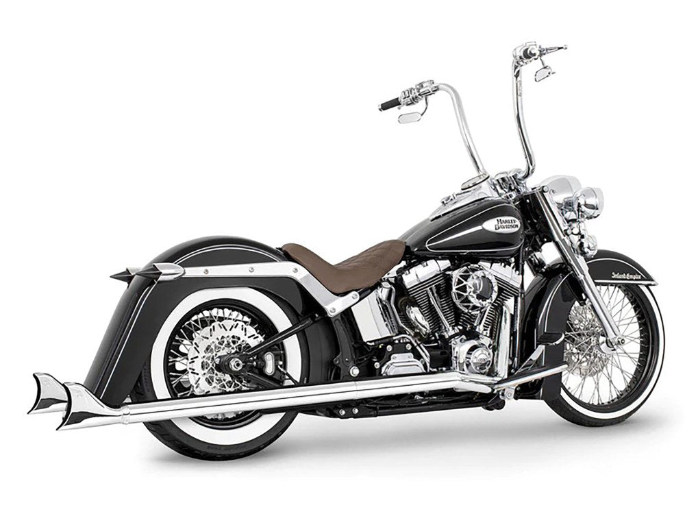 39in. Replacement SharkTail Muffer Set – Chrome. Only Fits Softail 1997-2017 Running Freedom SharkTail Exhaust Systems.