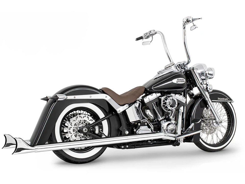 42in. Replacement SharkTail Muffer Set – Chrome. Only Fits Softail 1997-2017 Running Freedom SharkTail Exhaust Systems.