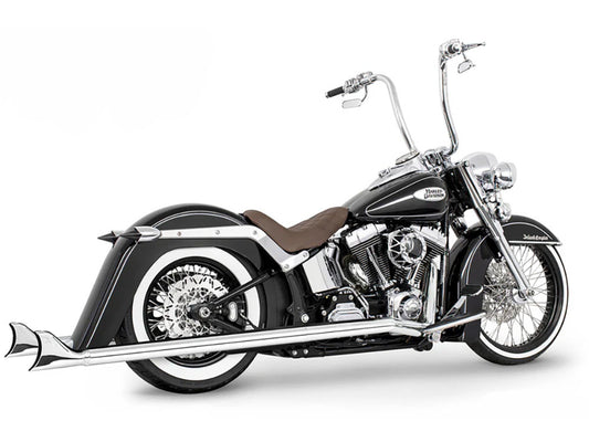 42in. Replacement SharkTail Muffer Set – Chrome. Only Fits Softail 1997-2017 Running Freedom SharkTail Exhaust Systems.