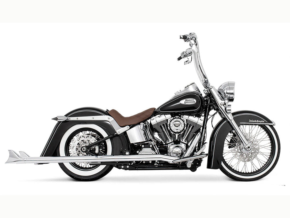 42in. True Dual SharkTail Exhaust – Chrome. Fits Softail 2007-2017