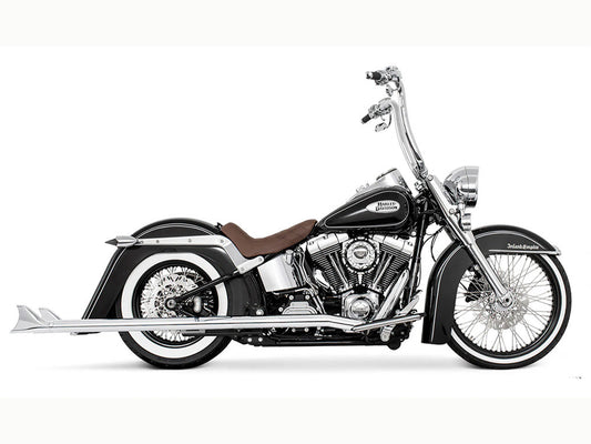 42in. True Dual SharkTail Exhaust – Chrome. Fits Softail 2007-2017
