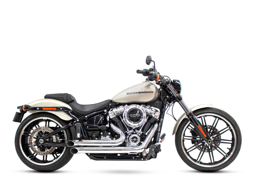 Declaration Turnouts Exhaust – Chrome. Fits Softail 2018up.