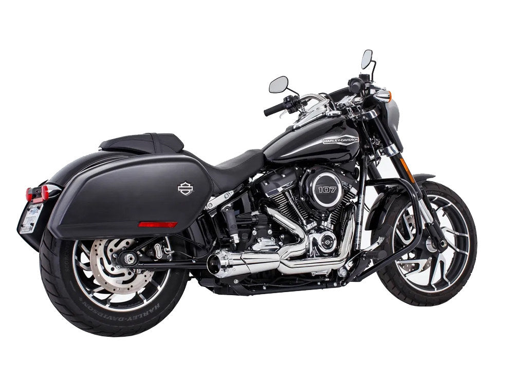 American Outlaw Shorty 2-into-1 Exhaust – Chrome with Chrome End Cap. Fits Softail 1986-2017.