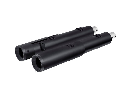 4.5in. Slip-On Mufflers – Black with Black Straight End Caps. Fits Indian Big Twin 2014up with Hard Saddle Bags.