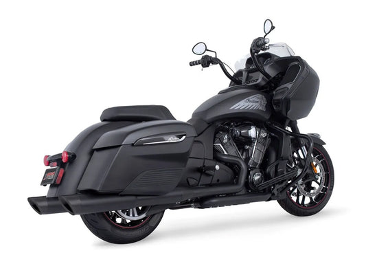 True Dual Headers – Black. Fits Indian Challenger 2020up.