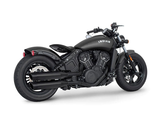 4in. Slip-On Mufflers – Black with Black Liberty End Caps. Fits Indian Scout 2015-2024