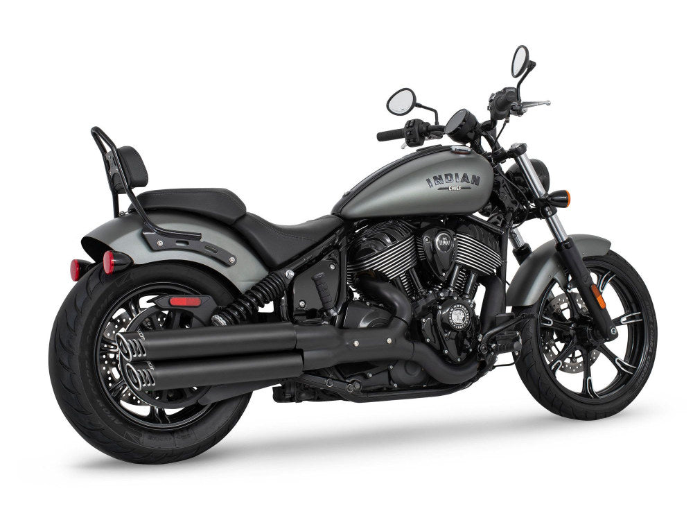 3.25in. Slip-On Mufflers – Black with Black Racing End Caps. Fits Indian Cruiser 2022up