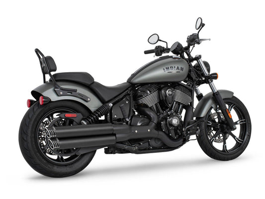 3.25in. Slip-On Mufflers – Black with Black Racing End Caps. Fits Indian Cruiser 2022up