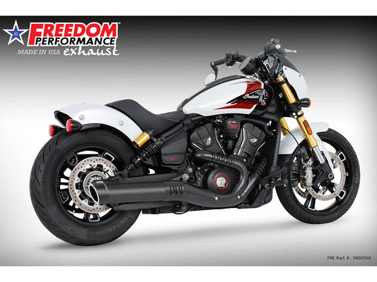 4in. Slip-On Muffler – Black with Black End Cap. Fits Indian Scout 2025up