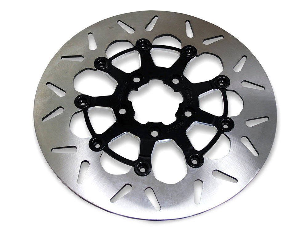 11.5in. Rear Floating Round Disc Rotor with Contrast Cut Carrier. Fits Big Twin 2000up & Sportster 2000-2010.