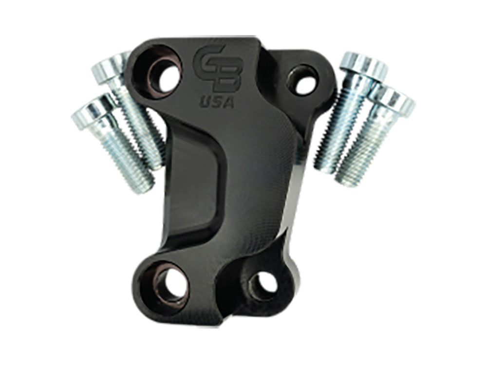 Right Side 12.5in. Oversize Front Caliper Mount – Black. Fits Most Touring 2008-2024
