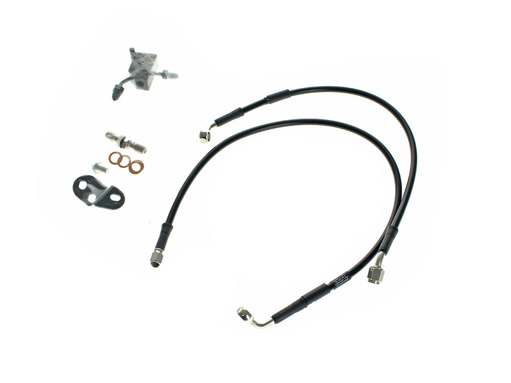 Rear Brake Line – Black. Fits FL Softail 1987-1999