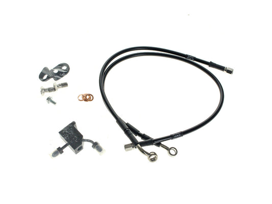 Rear Brake Line – Black. Fits Softail 2000-2006