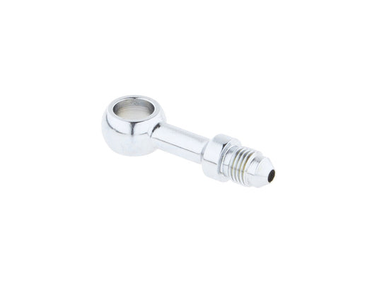 Chrome 3/8in. (10mm) ID, 180 Degree Straight Banjo – Male #3 End.