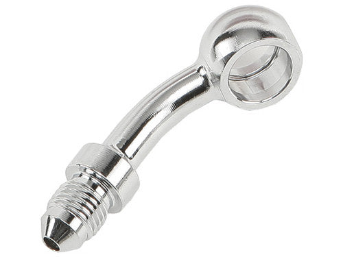 Chrome 7/16in. ID, 35 Degree Banjo – Male #3 End.