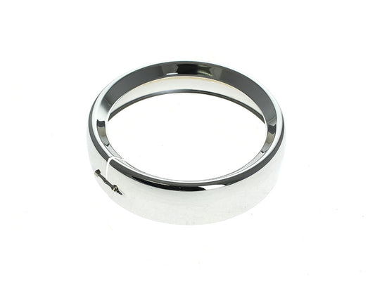 Frenched 7in. Headlight Trim Ring – Chrome. Fits FLH Touring 1983-2013, Road King 1994up, Dyna Switch Back 2012-2016 & FL Softail with Nacelle 1986-2017