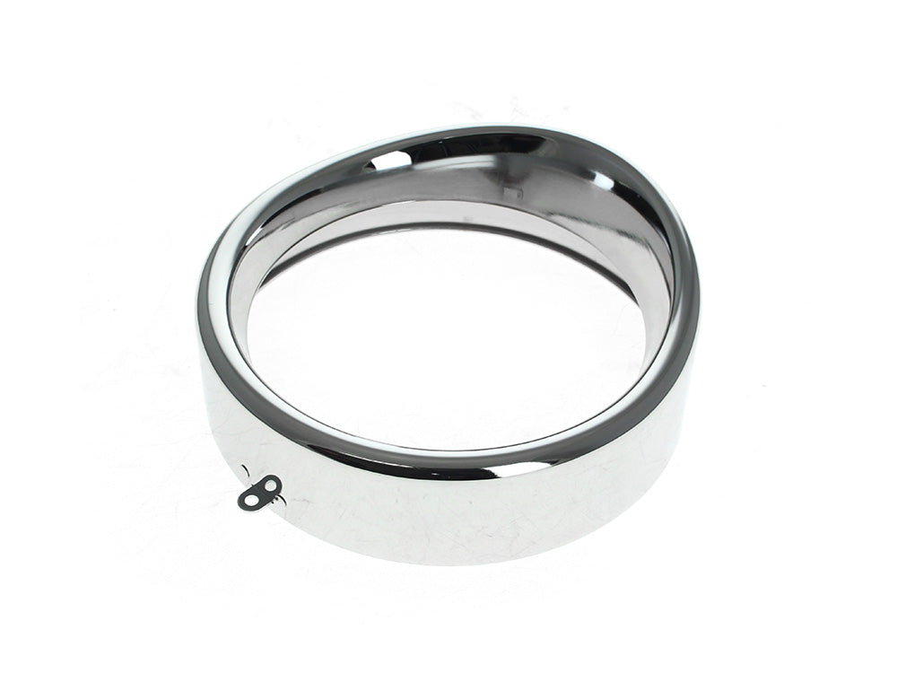 Peaked Visor Style 7in. Headlight Trim Ring – Chrome. Fits FL Softail 1994-2017 & Freewheeler Trike 2015up